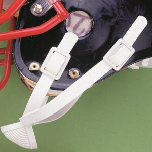 Adult 4-point Low Vinyl Ribbed Flannel Chin Strap- White