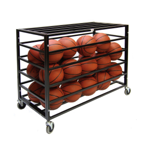 Deluxe Lockable Ball Cart/black..45"l x 24"w x 38"h- Holds 30 Balls